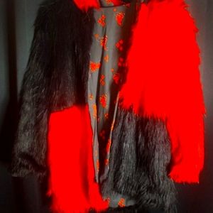 HARLEY QUINN *CUSTOM* Oversized Faux Fur Cosplay Rave Hoodie Jacket